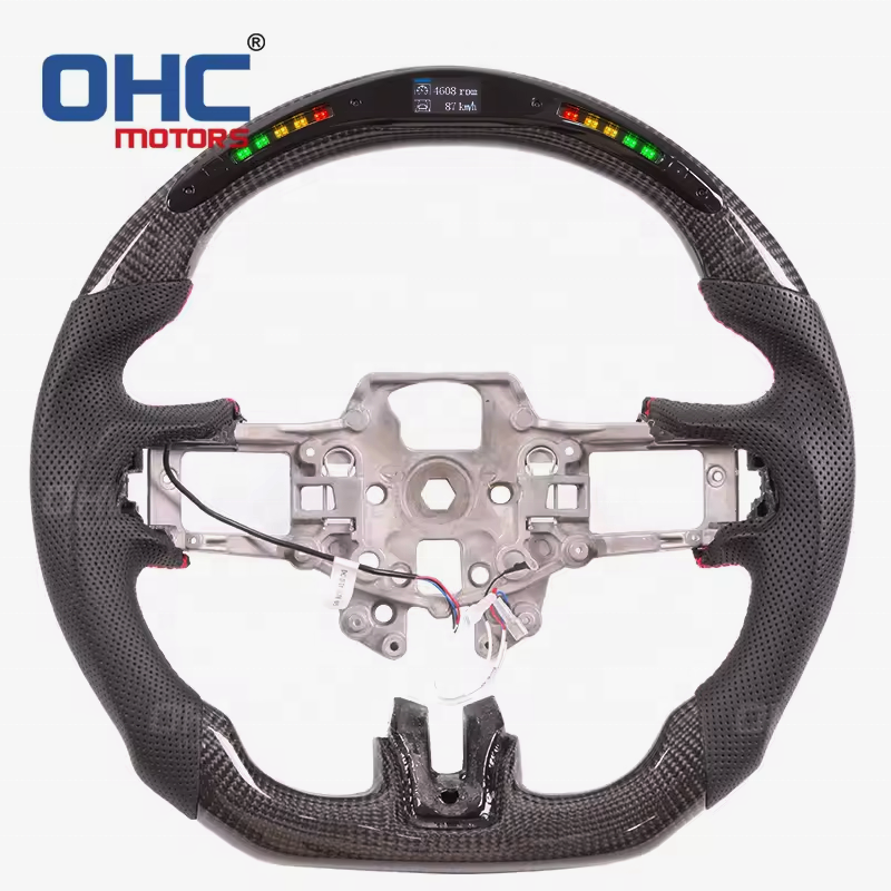 Custom LED Smart Carbon Fiber Steering Wheel Compatible With Mustang 2015 2016 2017 GT Steering Wheel