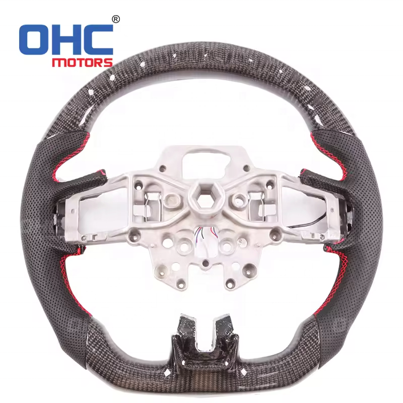 Custom LED Smart Carbon Fiber Steering Wheel Compatible With Mustang 2015 2016 2017 GT Steering Wheel
