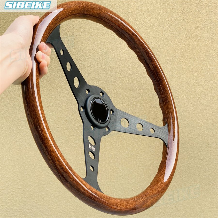 JDM Classic Wood Grain Steering Wheel 14inch Vintage Sports Car Truck Steering Wheel