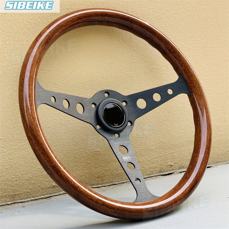 JDM Classic Wood Grain Steering Wheel 14inch Vintage Sports Car Truck Steering Wheel
