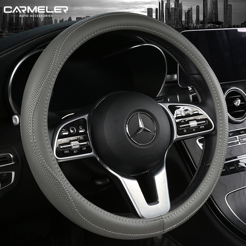 luxury fashion Car Accessories Universal Durable Non-Slip Pu Leather Steering Wheel Cover With Different Colors