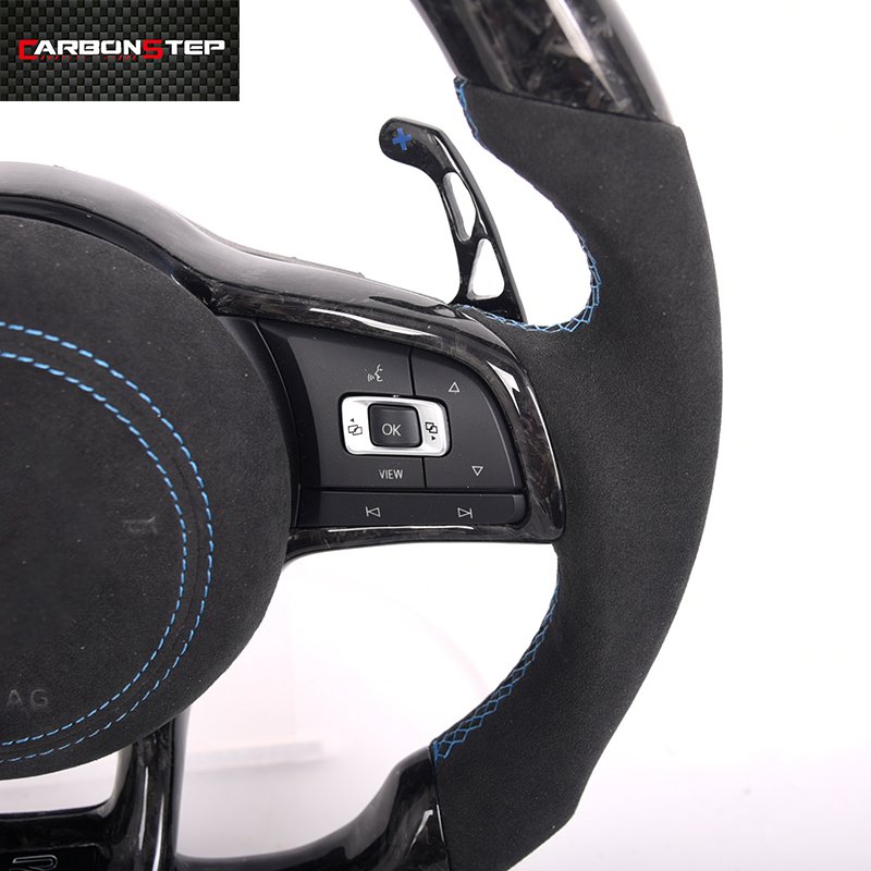 Customized Car Steering Wheel Steering Wheel Fit for VW Golf 7 R MK7 GTI Real Carbon Fiber Steering Wheel