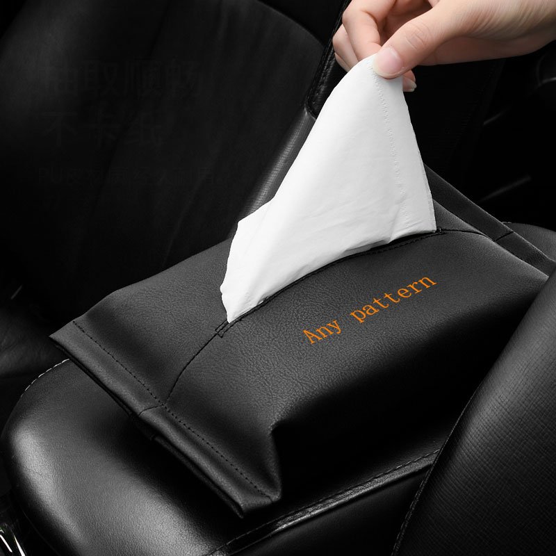 Tissue Bag Organizer Car Decoration Auto Storage Interior Hanging Pumping Tissue Bag PU Leather Package Armrest Box for ford MG