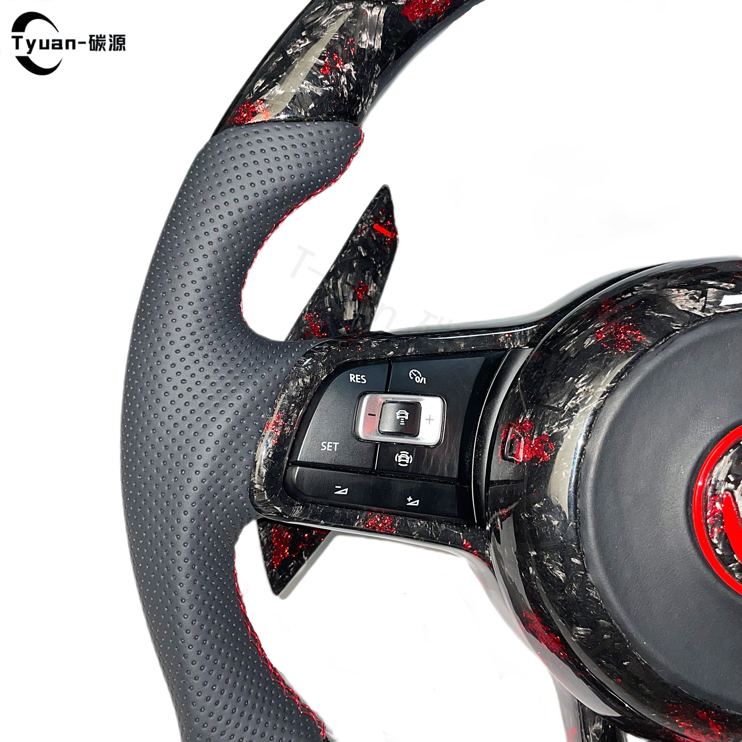 Suitable for Volkswagen Golf R GTI GTS GTD GTE Polo GTI mk6 mk7 True Carbon Fiber Forged LED Display Steering Wheel
