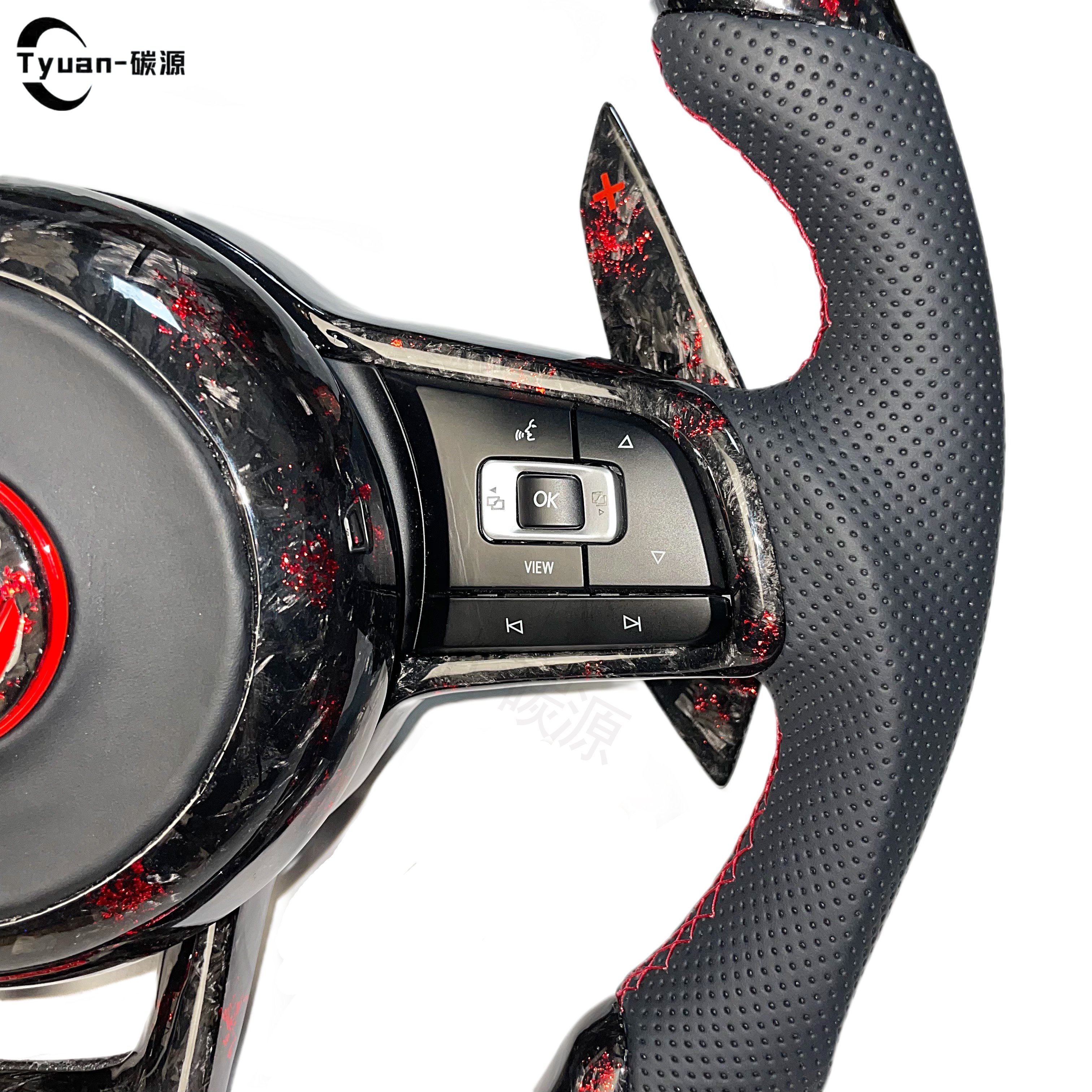 Suitable for Volkswagen Golf R GTI GTS GTD GTE Polo GTI mk6 mk7 True Carbon Fiber Forged LED Display Steering Wheel