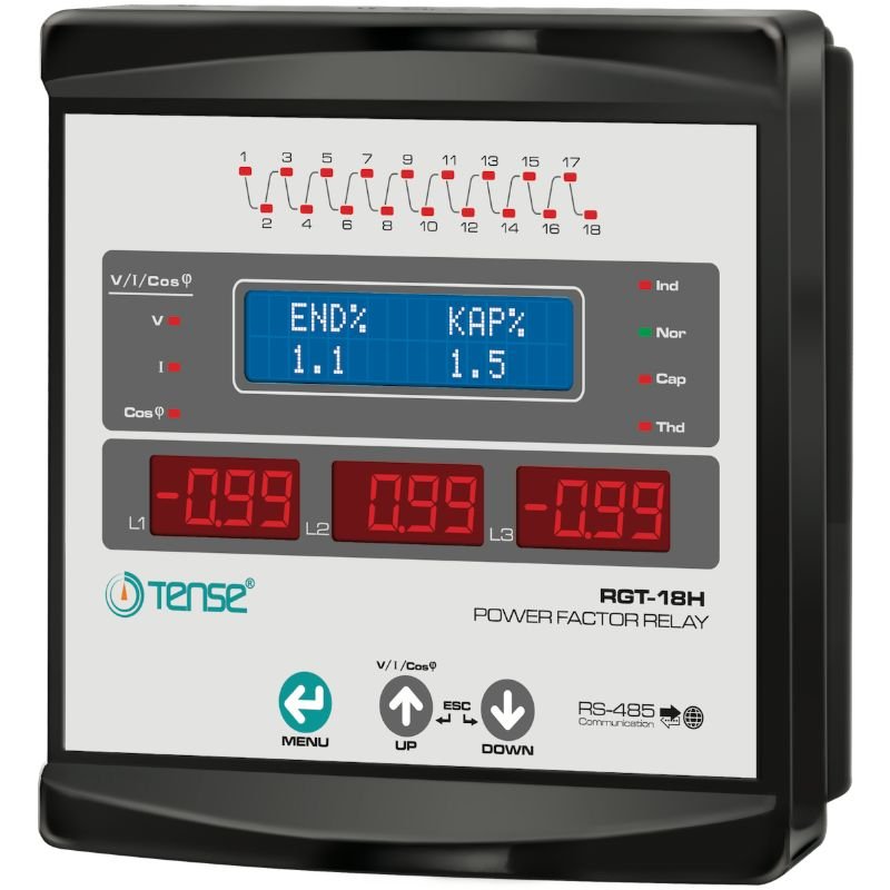Three Phase Power Factor Controller with Communication 18 Level Thyristor Triggered Graphic LCD Screen RGT-18TH