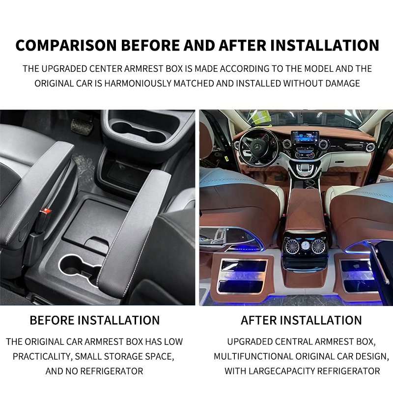 LHZ Style Auto Center Console Armrest Box for Vito Vclass W447 V250 Upgrade Modification Tuning