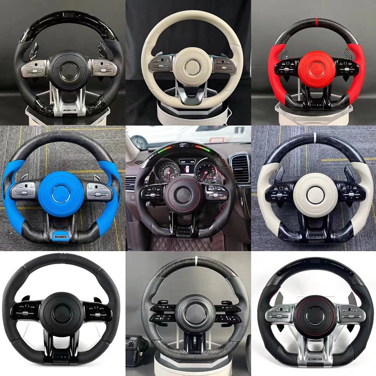 LED RPM Carbon Fiber leather steering wheel steering wheel with heat amg steering wheel for mercedes-benz