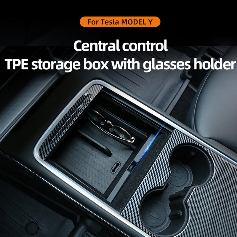 New Type Car Accessories Central Armrest Storage Organizer Containers Fit for Tesla Model Y Model 3