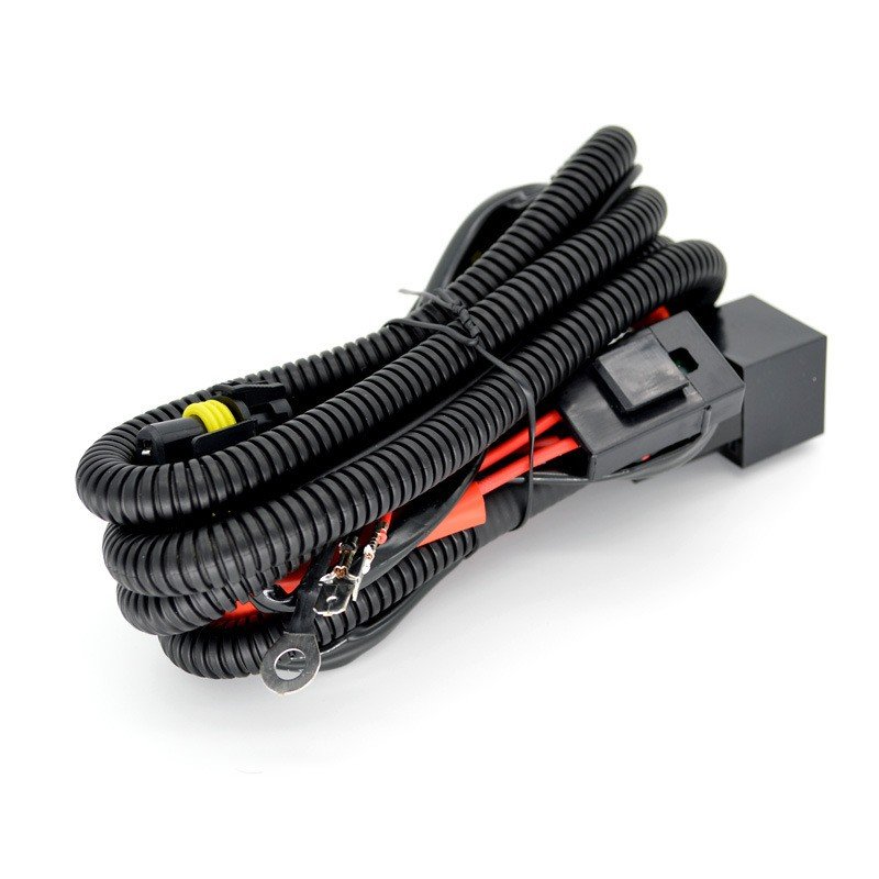 H1 H4 H7 Headlight Holder Wiring Harness LED Headlight Relay Fuse Wiring Harness Kit for for Automobile Motorcycle