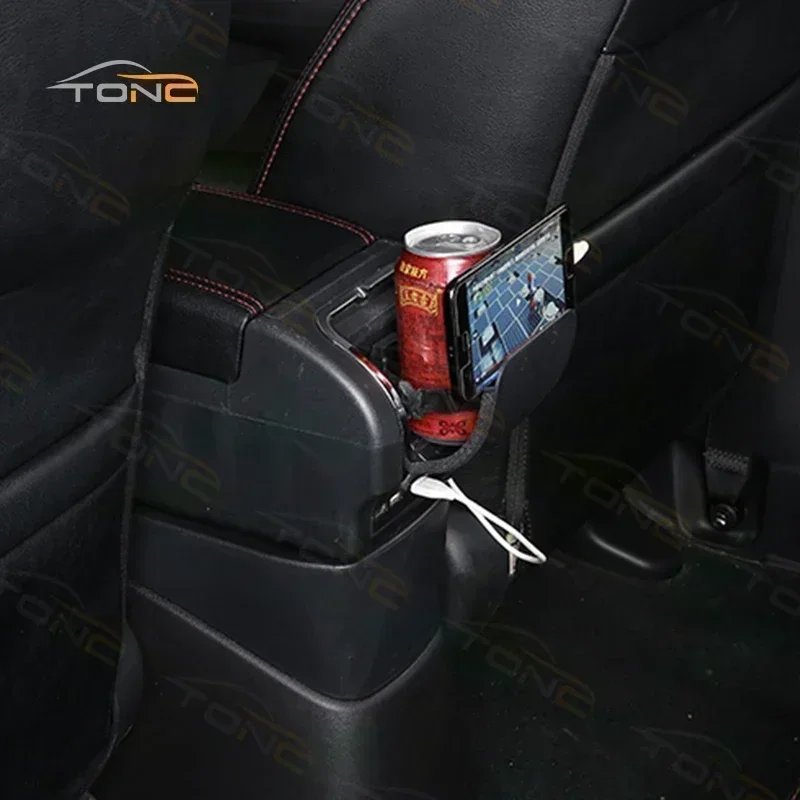 TONC Innovative Double-Layer Armrest Storage for Ford Ecosport - Stylish and Functional Design, USB Charging Capability