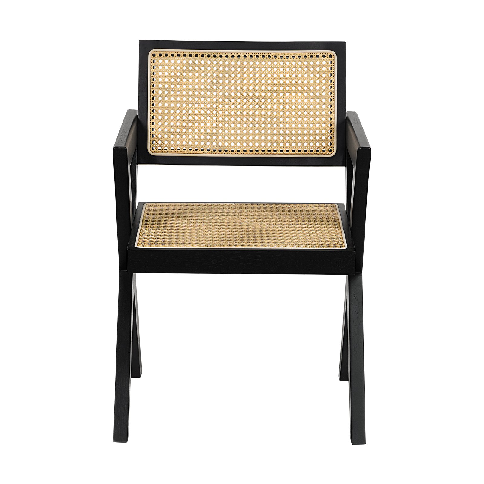 Competitive Factory Price Restaurant Wooden Dining Room Chairs Solid Wood Rattan Chair Armrest Dining Chair