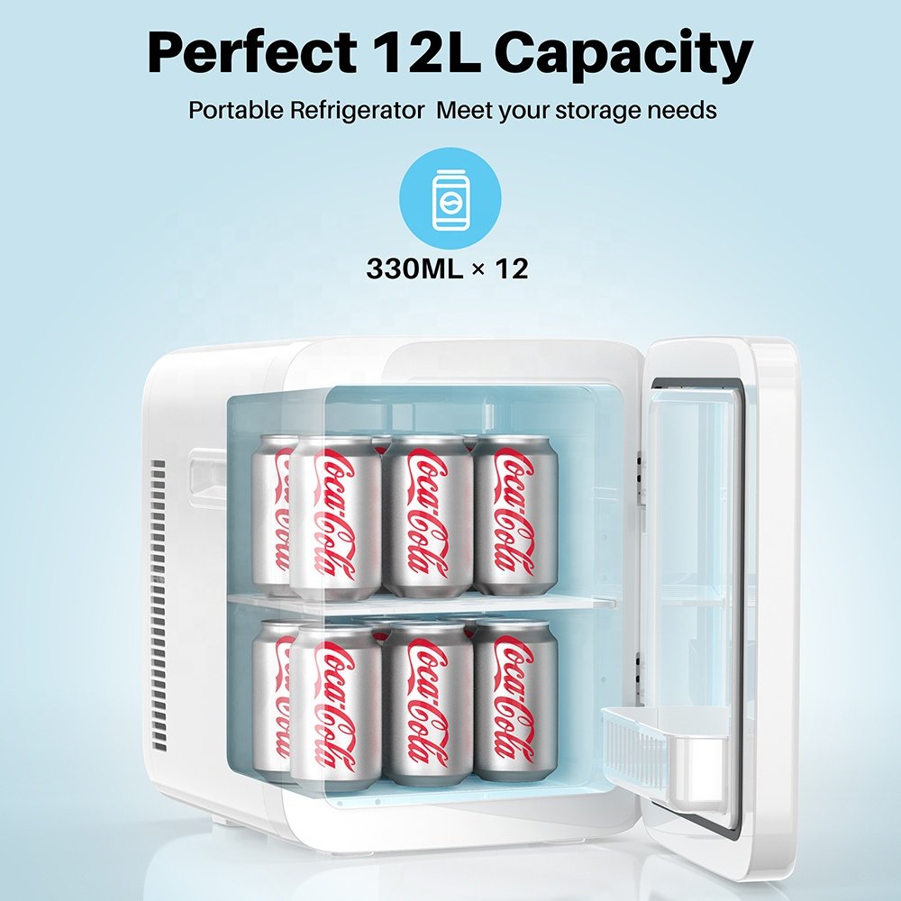 KEMIN Car Mini Fridge Armrest Freezer Portable Fridge 12V for Camping Truck Boat Mini Refrigerator 12L Cooler Box