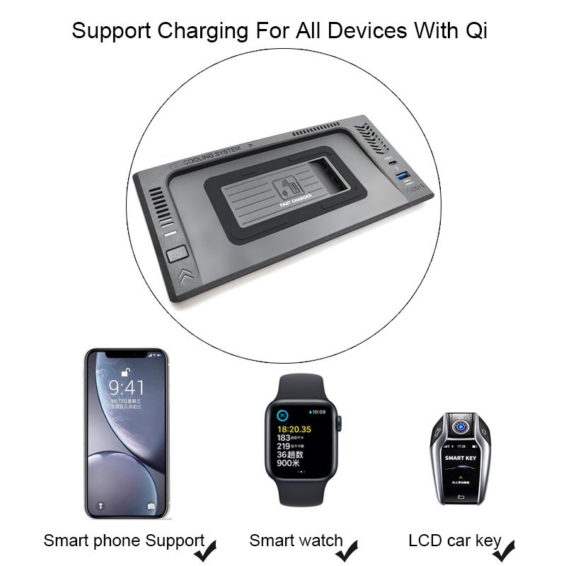 15w Car Qi Wireless Charger for Toyota Sienna 2022 2023 Accessories Phone Fast Charger Plate Holder Car Modification Parts