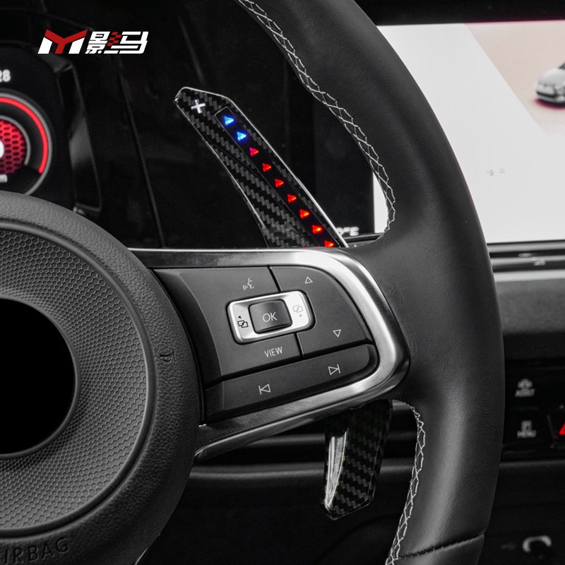 Carbon Fiber Paddle Shifters For Volkswagen Vw Golf R Led Smart Paddle Shift Extension Shifter