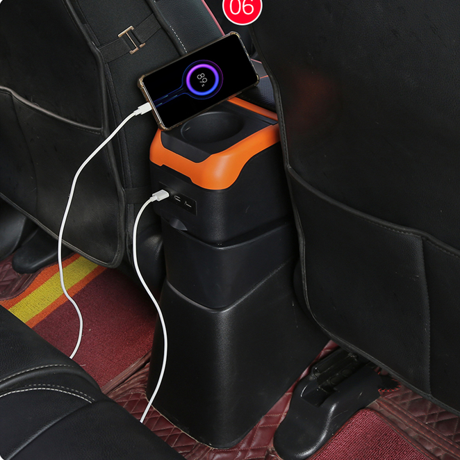 Universal Multi Colors Double Layers Slide 6 USB New Design Carbon Fiber Pu Leather Car Armrest Console Box for All Car