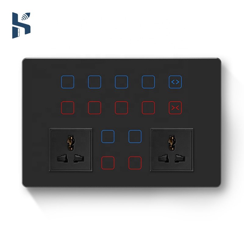 Tuya Smart WiFi Glass Touch Wall Socket India Standard 12M Lights Fan Control Switch Power Failure Memory Timing Function