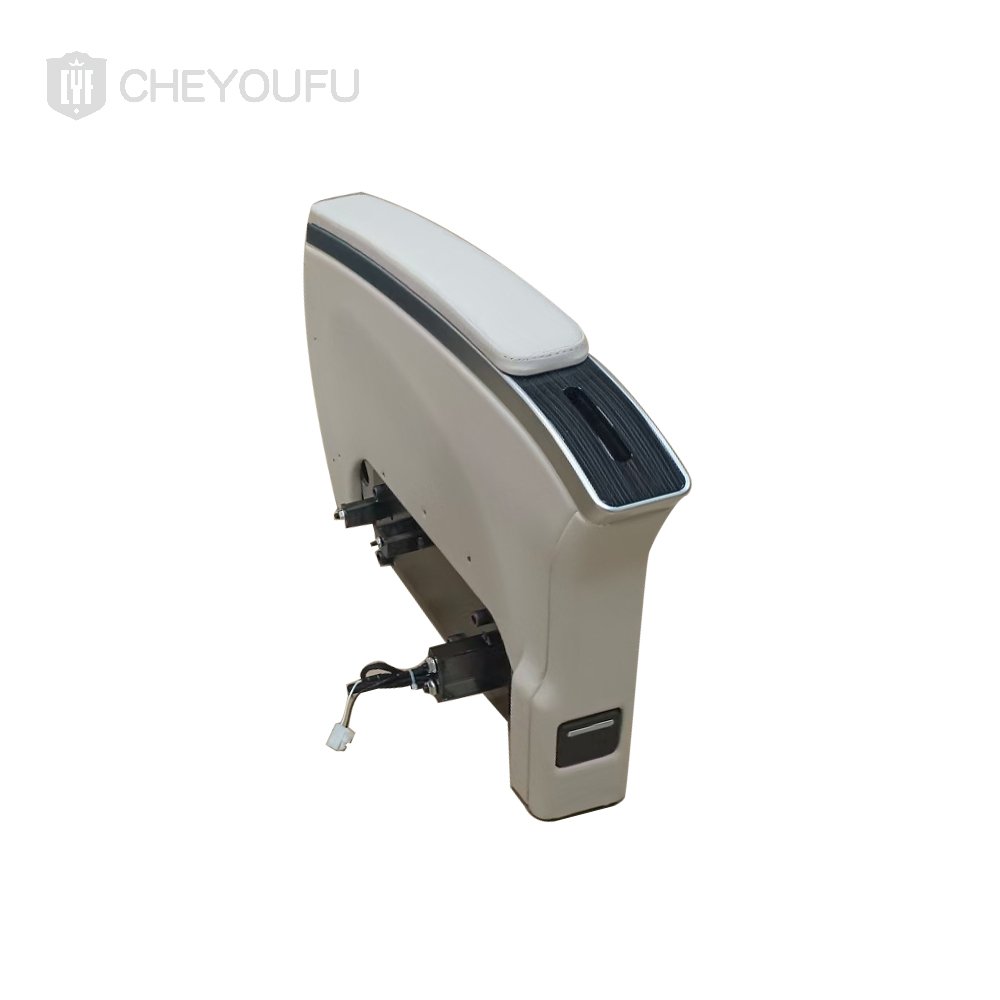 Single Side Folding Table Mounted on the Armrest of a Single Seat in Luxury Van