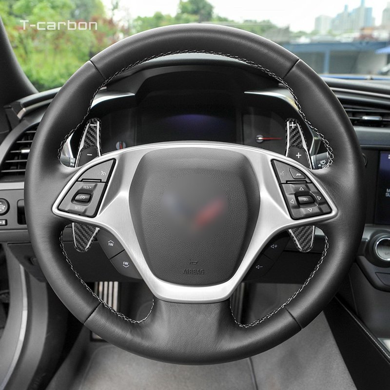 Car Steering wheel dial decorative paste shift paddles Forged carbon fibre paddle shift for Chevrolet Corvette C7