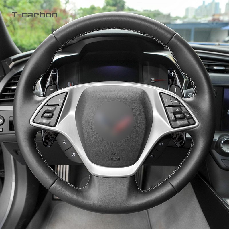 Car Steering wheel dial decorative paste shift paddles Forged carbon fibre paddle shift for Chevrolet Corvette C7