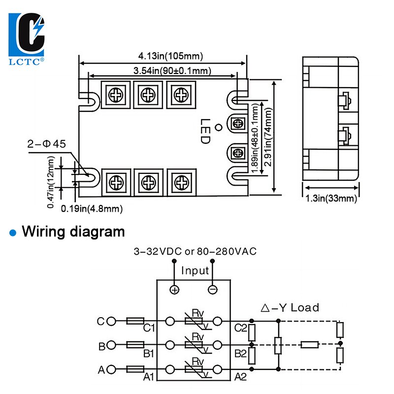 3 Phase 3-32VDC to 24-480V Starter Relay SSR 40A-120A 150A 200A Power Voltage Regulator 480v DC to AC Solid State Relay