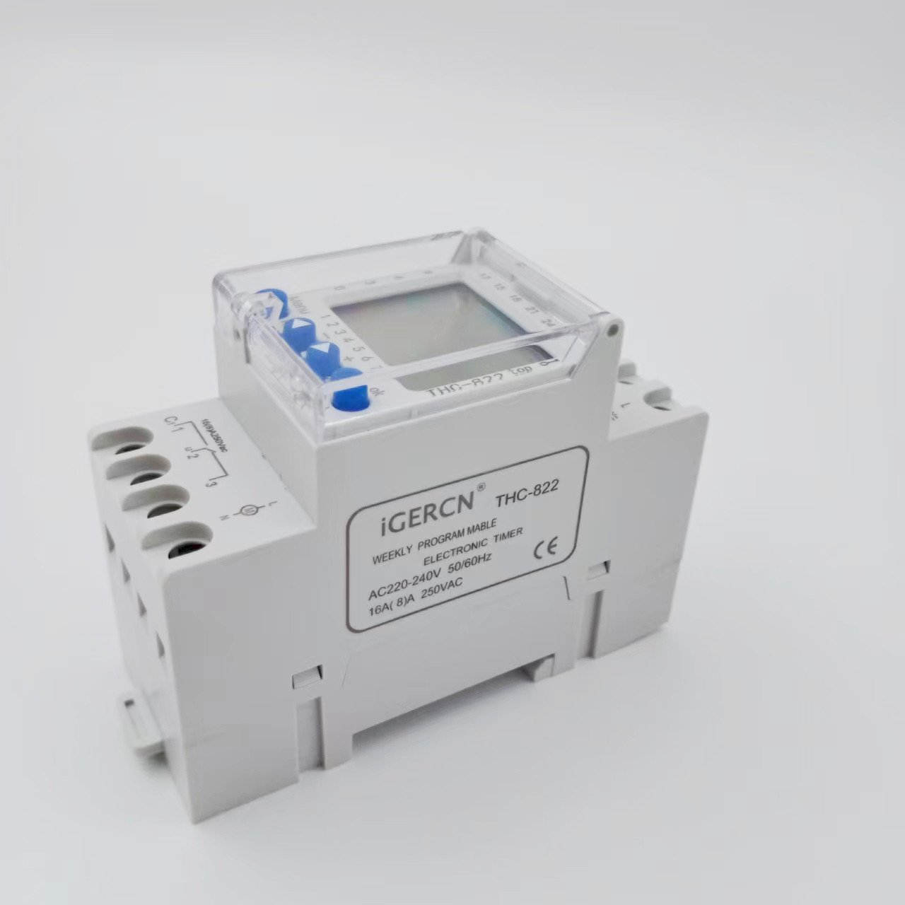 220V AC Electrical Time Switch Control THC-822 16amp Two Channels Timer Relay 24hours 7 Days Auto Programming in Six Languages