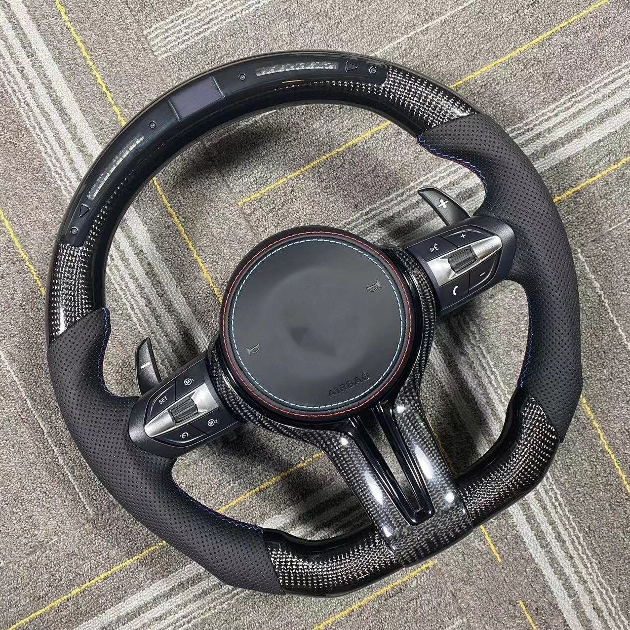 Carbon Fiber Steering Wheel for BMW M2 M3 M4 M5 M6 X5M X6M F80 F30 F10 LED car Steering Wheel
