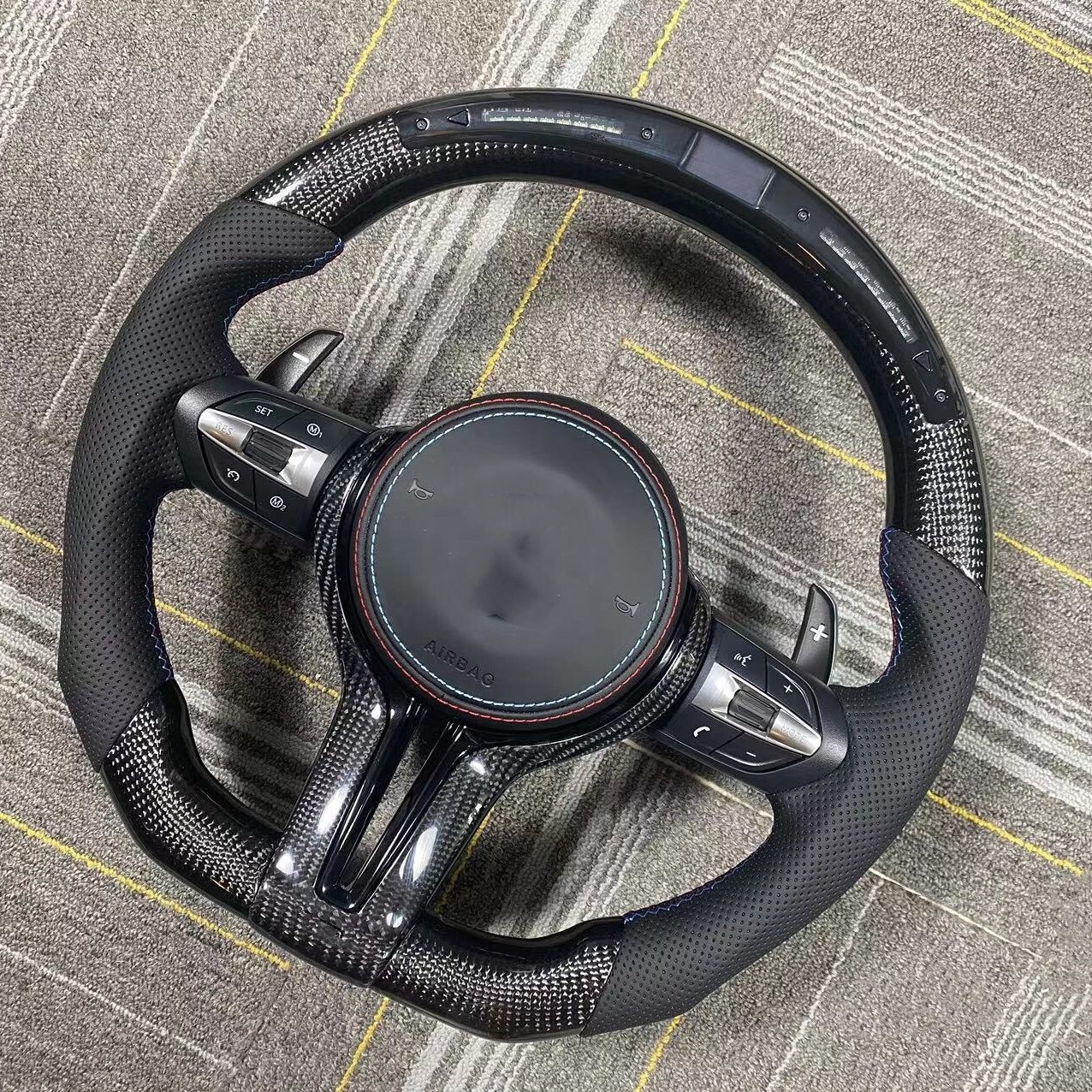 Carbon Fiber Steering Wheel for BMW M2 M3 M4 M5 M6 X5M X6M F80 F30 F10 LED car Steering Wheel