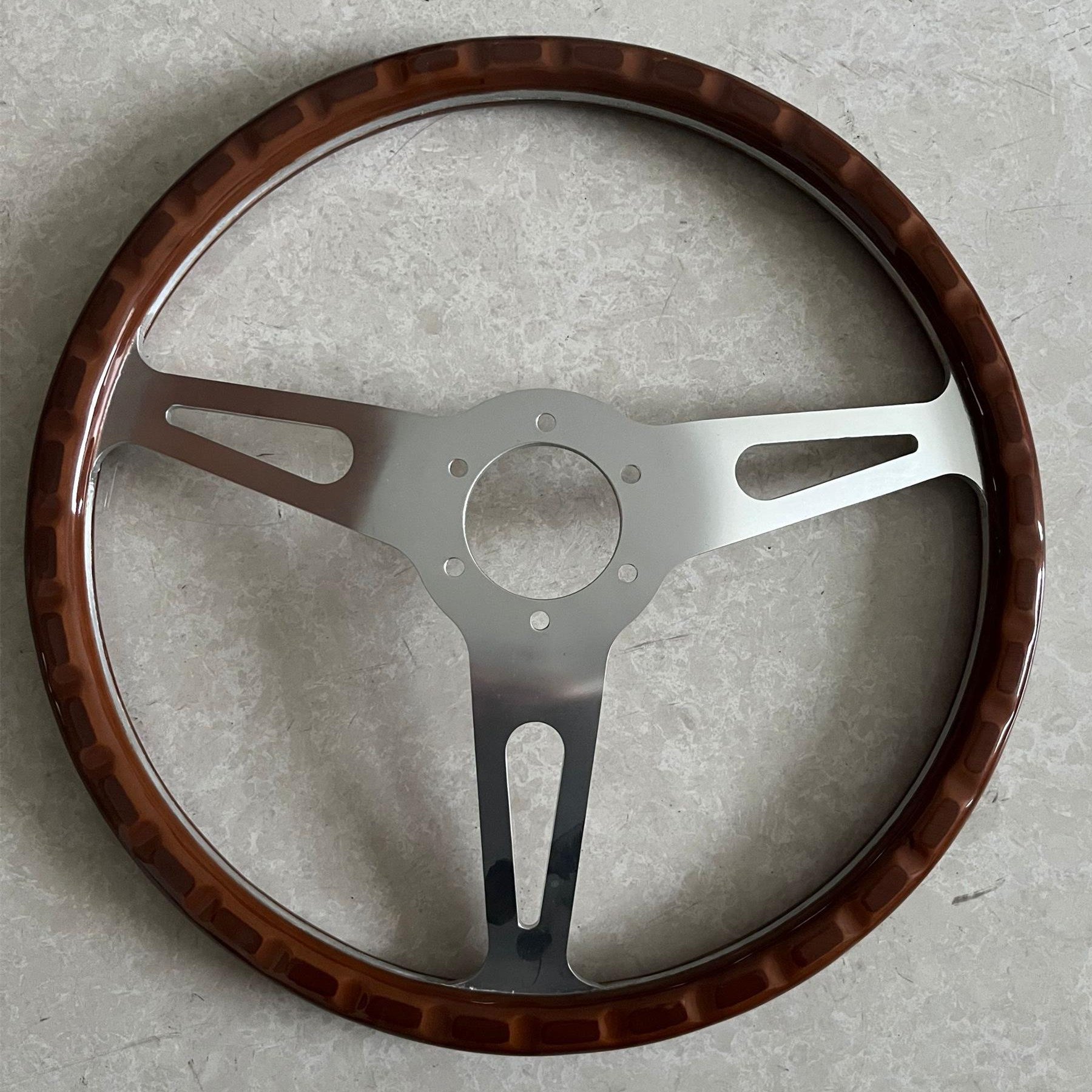 Amazon hot sale 380MM wooden steering wheel classic style old car steering wheel