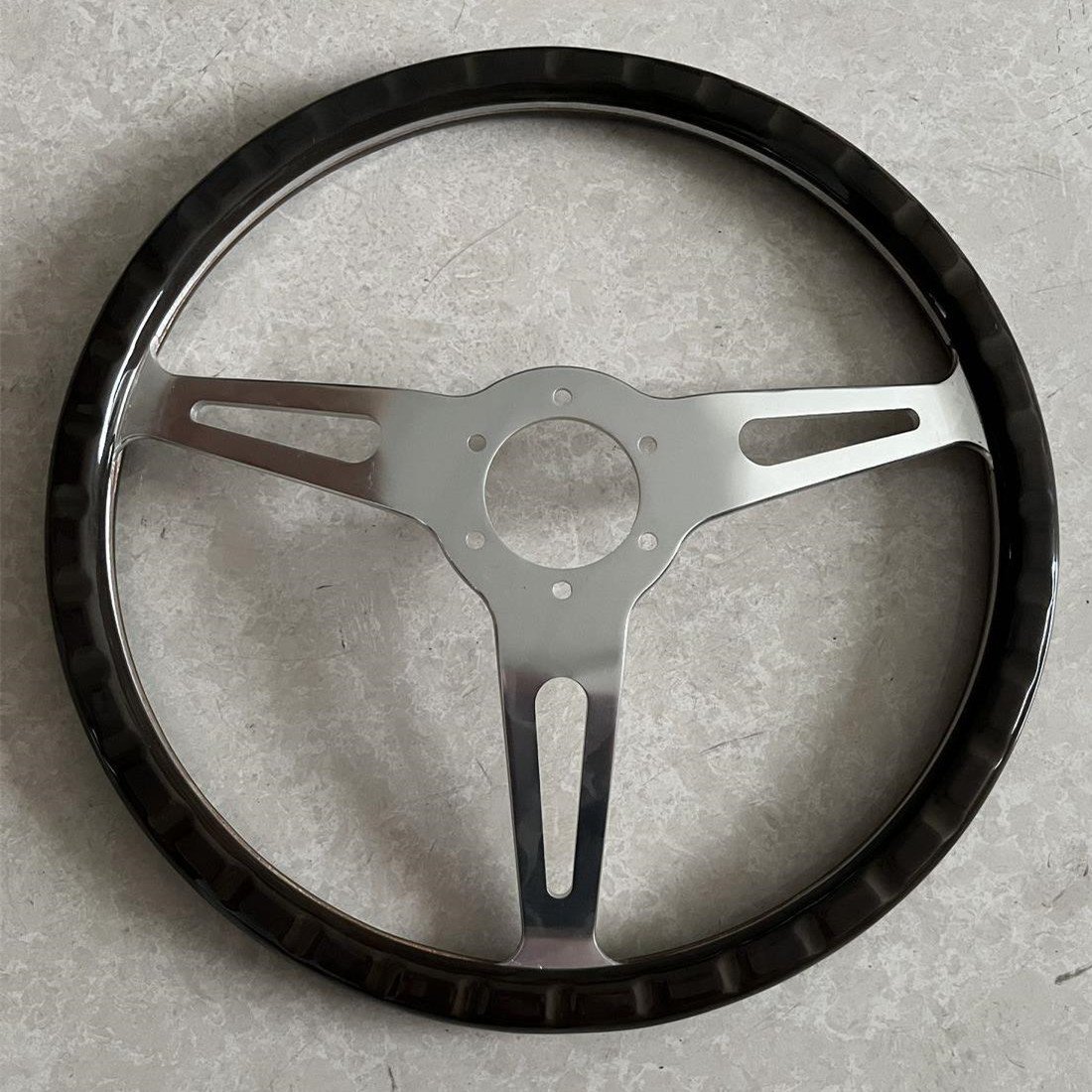 Amazon hot sale 380MM wooden steering wheel classic style old car steering wheel