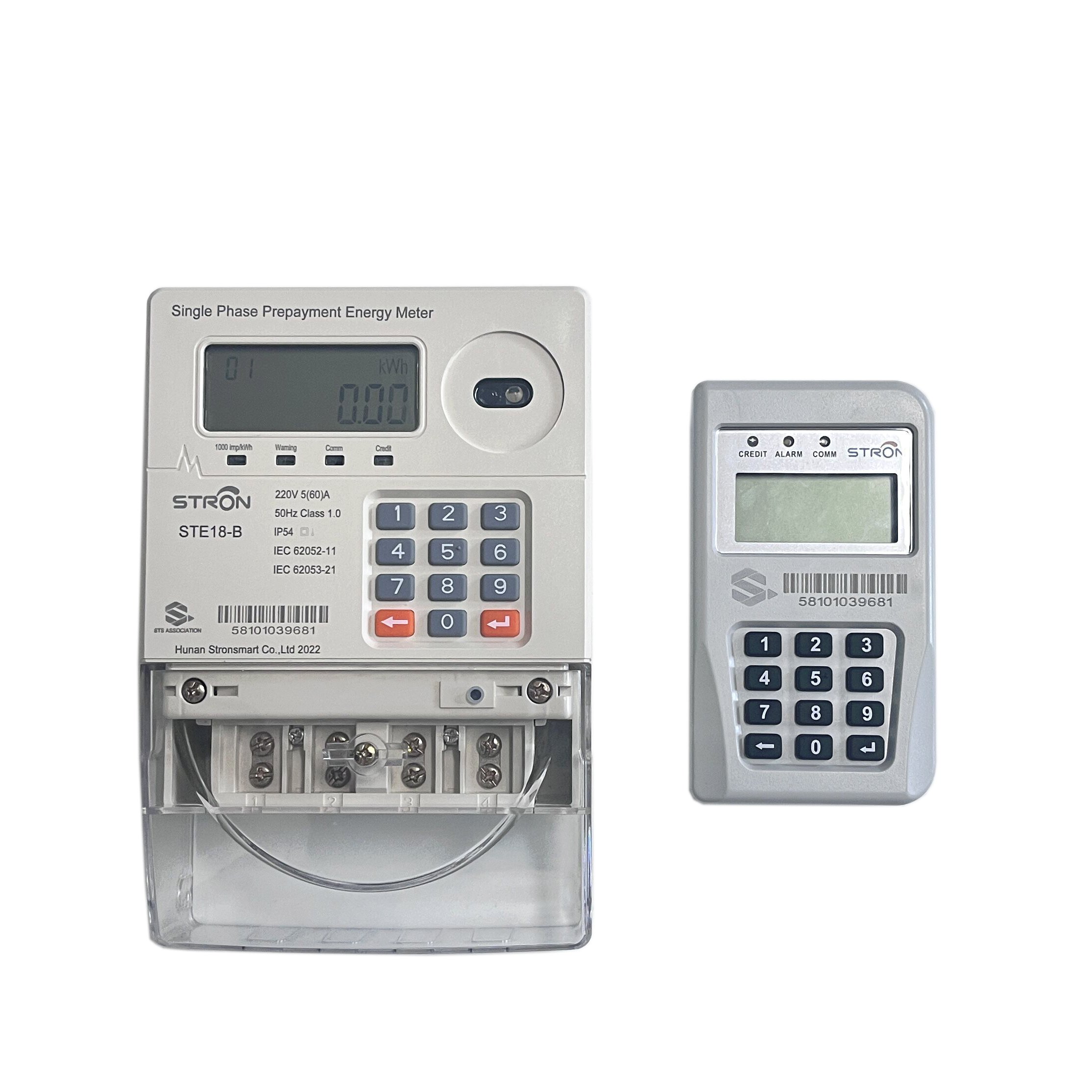 2024 Single Phase STS Keypad Smart Prepaid Electric Energy Meter With Rs485 With CIU
