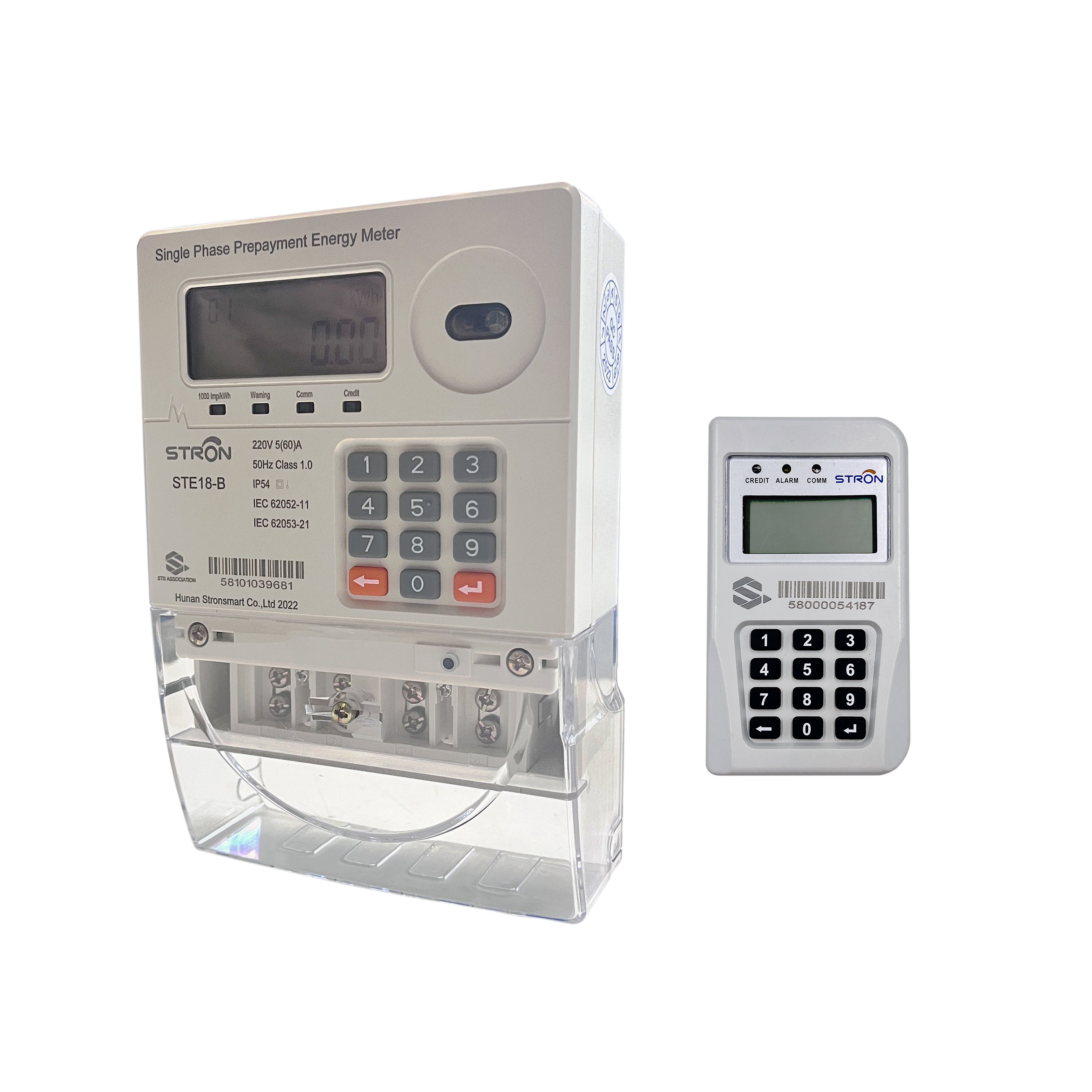 2024 Single Phase STS Keypad Smart Prepaid Electric Energy Meter With Rs485 With CIU
