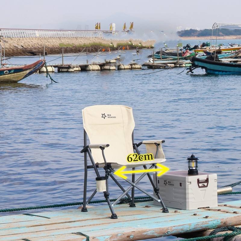 Wholesale Outdoor Chair Portable Fishing Chair Leisure Folding Beach Chair With Armrest and Cup Holder