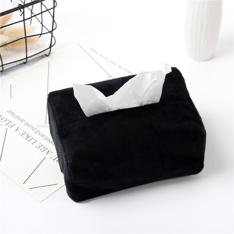 Car Seat Back Tissue Box Car Plush Napkin Box Extractor Multi-functional Car Tissue Box Set