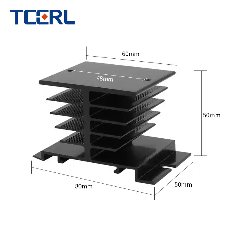 Adjustable SSR-25VA Single Phase Solid State Relay Miniature 60A 80A 100A Heat Sink Sealed Protective Cooling Base for Auto Use