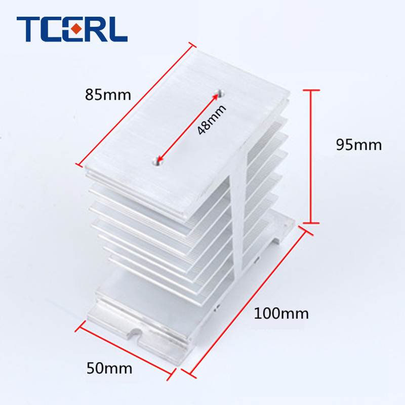 Adjustable SSR-25VA Single Phase Solid State Relay Miniature 60A 80A 100A Heat Sink Sealed Protective Cooling Base for Auto Use