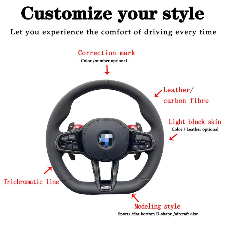 Custom Leather Car Steering Wheel For BMW F01 F02 F03 F04 F06 F07 F10 F11 F12 F15 F16 F18 F20 F25 F26 F30 F32 M3 M5 M6