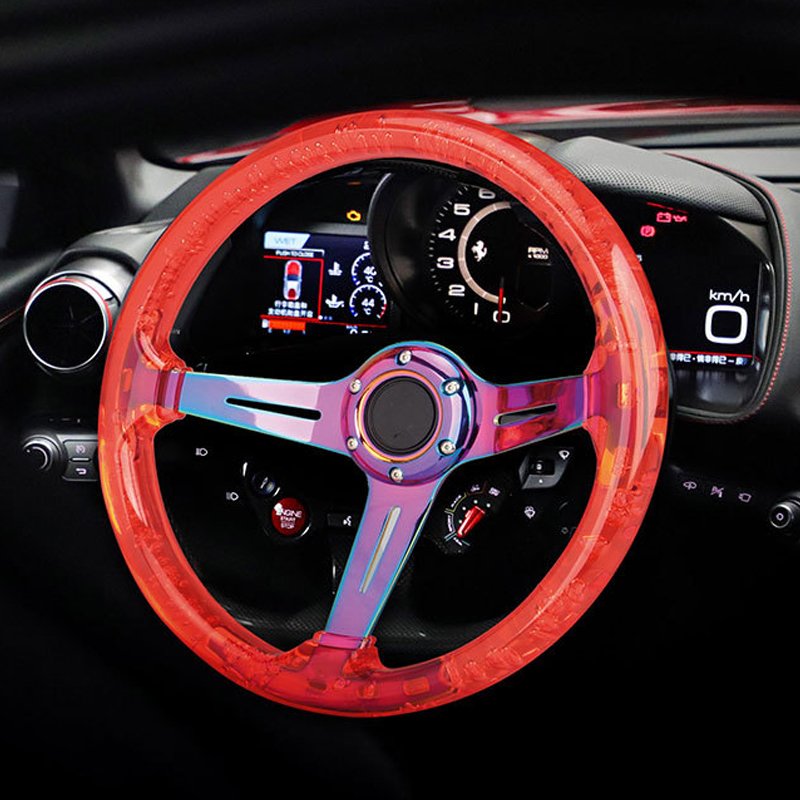 customize Volante Deportivo JDM Drift Racing Universal Racing Crystal Bracket Acrylic Car Steering Wheel