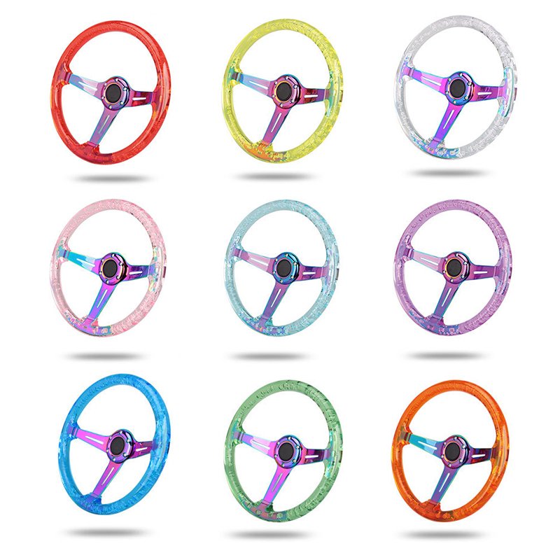 customize Volante Deportivo JDM Drift Racing Universal Racing Crystal Bracket Acrylic Car Steering Wheel