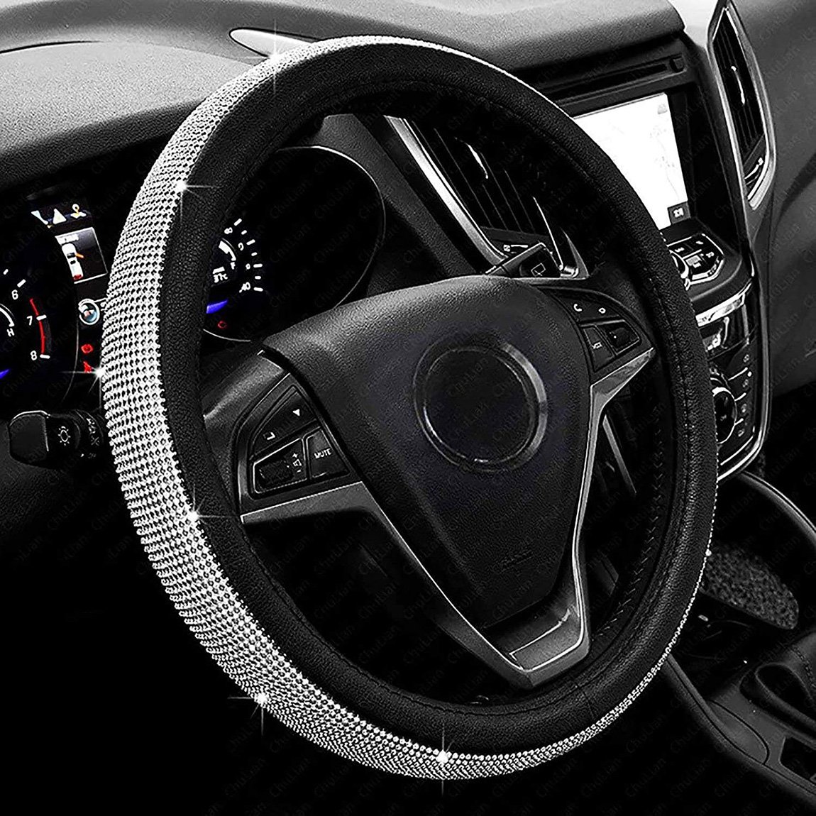 Hot sale Diamond Leather Car Steering Wheel Luxury Cover