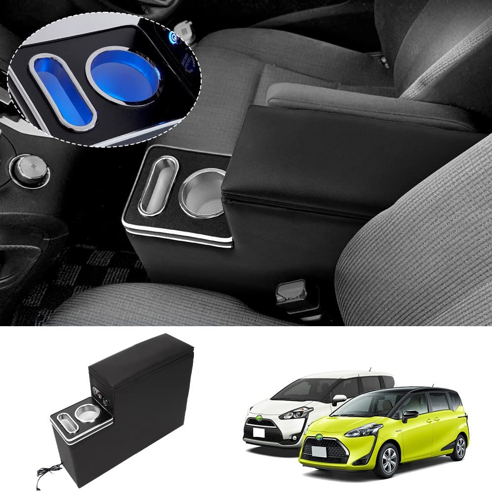 Toyota Sienta 170 Series Console Box Front and Rear H27.7 Current QC3.0 with 2 USB Ports Armrest Console Car Armrest