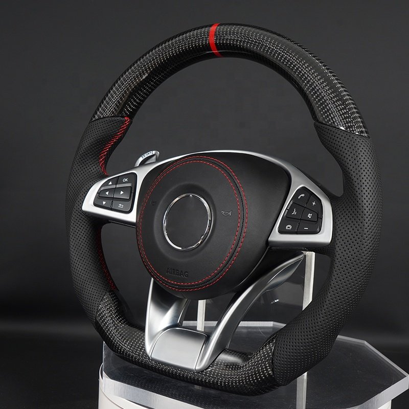 Modify Car Steering Wheel Carbon Fiber Fit For Mercedes Benz A45 W204 W205 Cle Glc