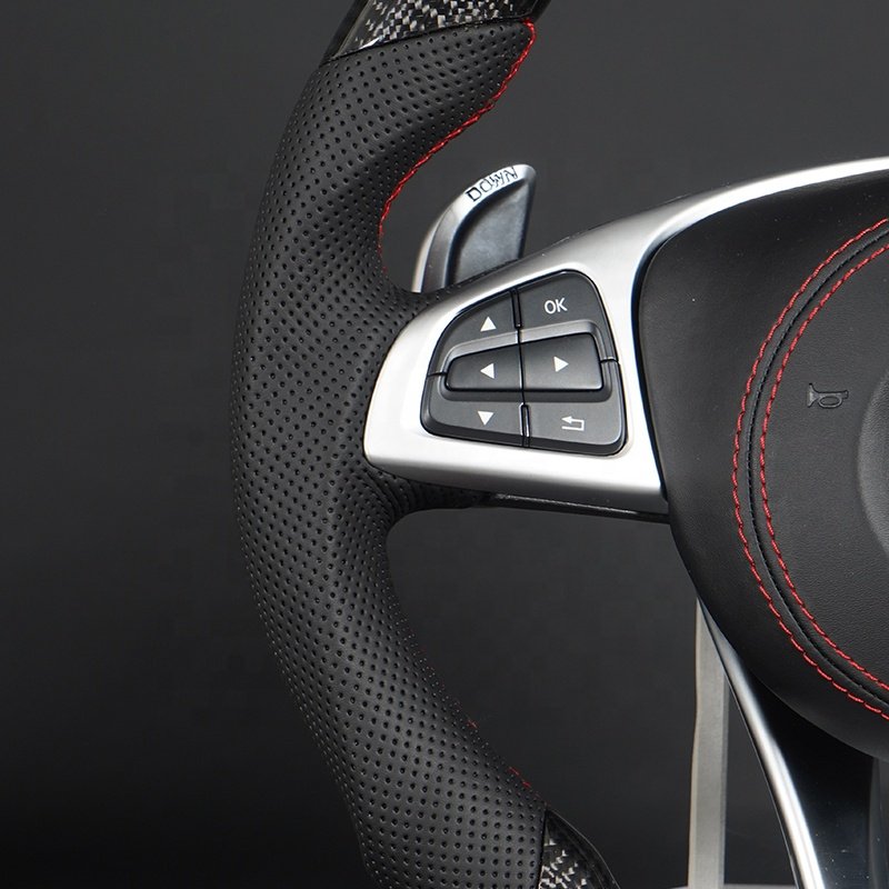 Modify Car Steering Wheel Carbon Fiber Fit For Mercedes Benz A45 W204 W205 Cle Glc