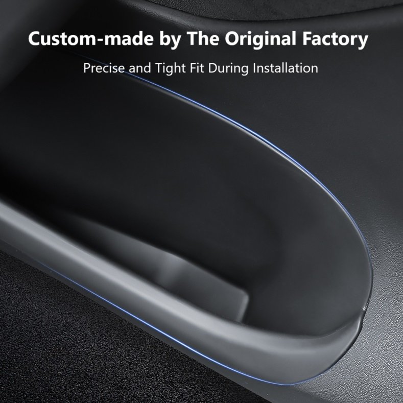 New Door Side Storage Box 4PCS Full-Cover Front and Rear Door Tray Organizer for Tesla Model 3/Y TPE Door Slot Tray Mats