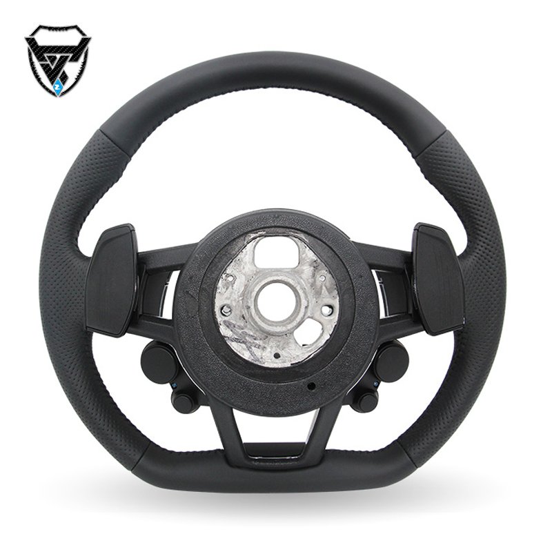 For Audi A6 2004-2013 silver carbon fiber leather steering wheel ZC-R8-P1