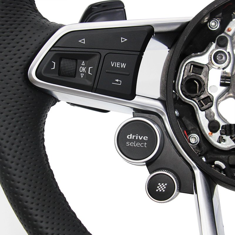 For Audi A6 2004-2013 silver carbon fiber leather steering wheel ZC-R8-P1