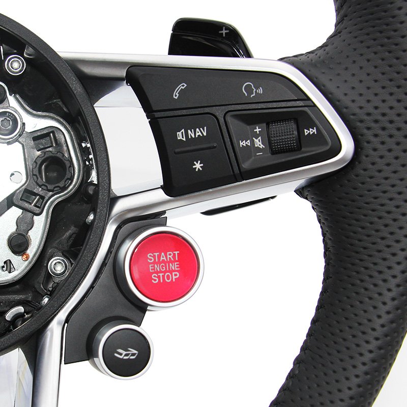 For Audi A6 2004-2013 silver carbon fiber leather steering wheel ZC-R8-P1