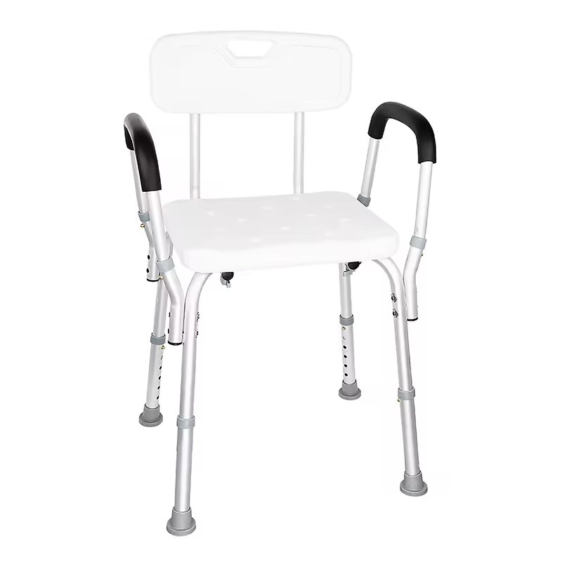 Adjustable Shower Chair Seat with Padded Armrests and Back Heavy Duty Shower Chair for Bathtub Slip Resistant Shower Seat
