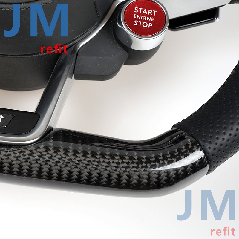 Real Carbon Fiber Car Steering Wheel For Audi full range R8 Tt Tts 2018 2019 2021 Carbon Fiber Steering Wheel