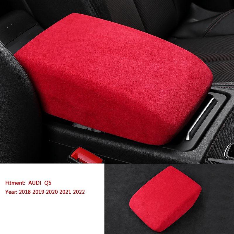 Ushilife Alcantara Car Accessory Car Central Armrest Box Console Cover for Audi Q5 2018 2019 2020 2021 2022